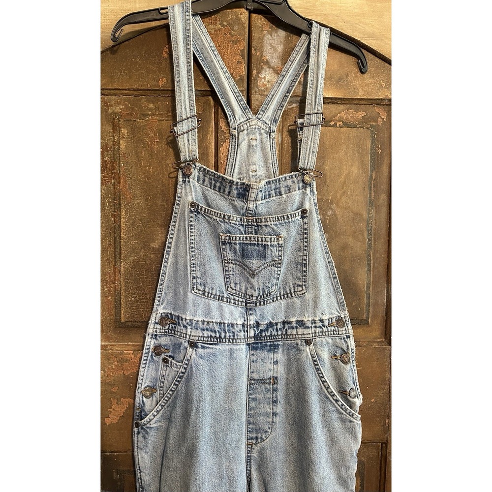 Levis Overalls Blue Denim 2 Horse Brand Distressed To Perfection